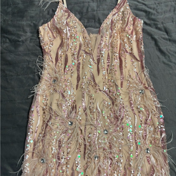 Glamorous Pink and Cream Sequin Dress - Picture 1 of 4
